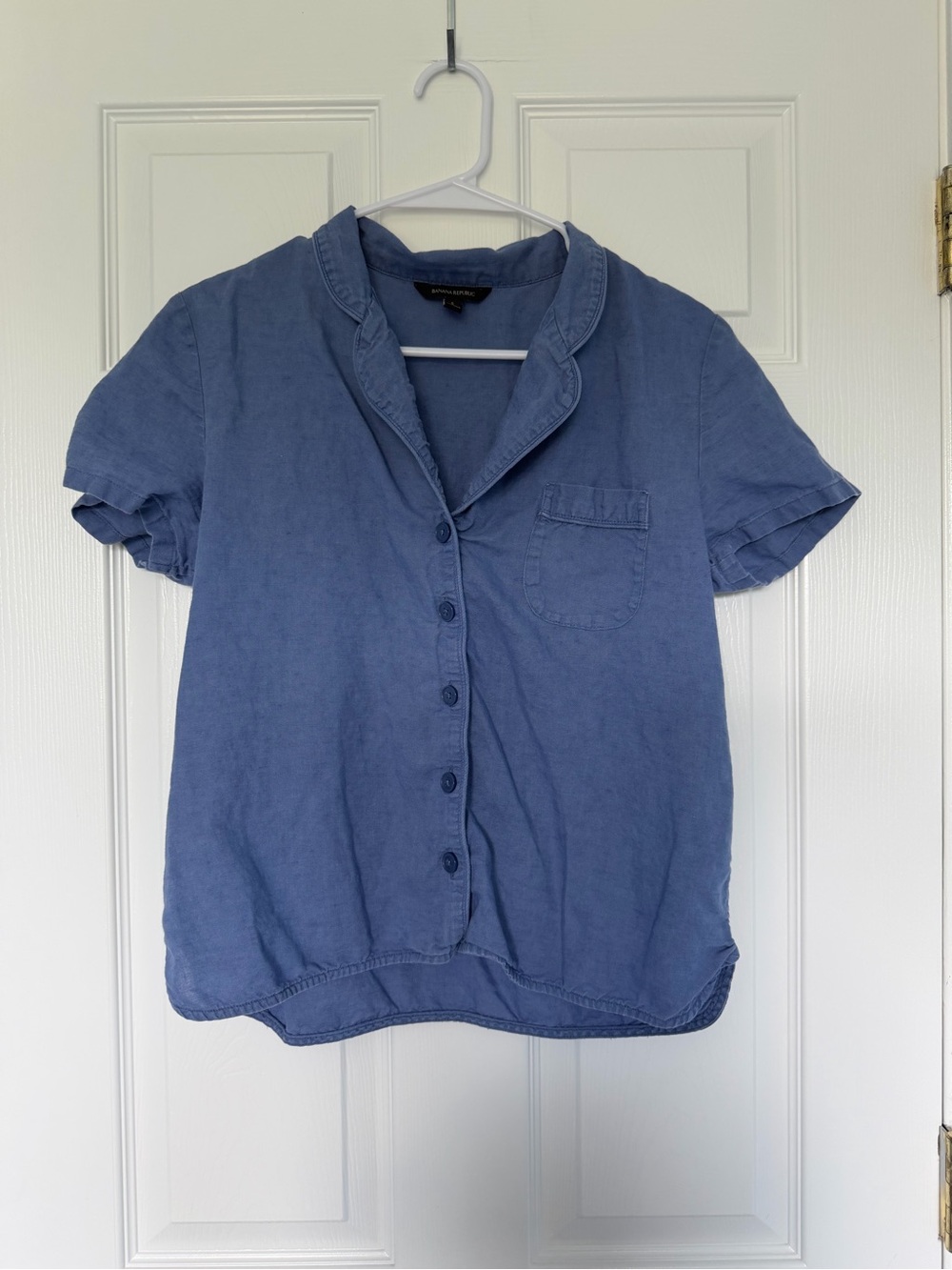 Banana Republic Blue 100% Linen Pajama Top Size Small